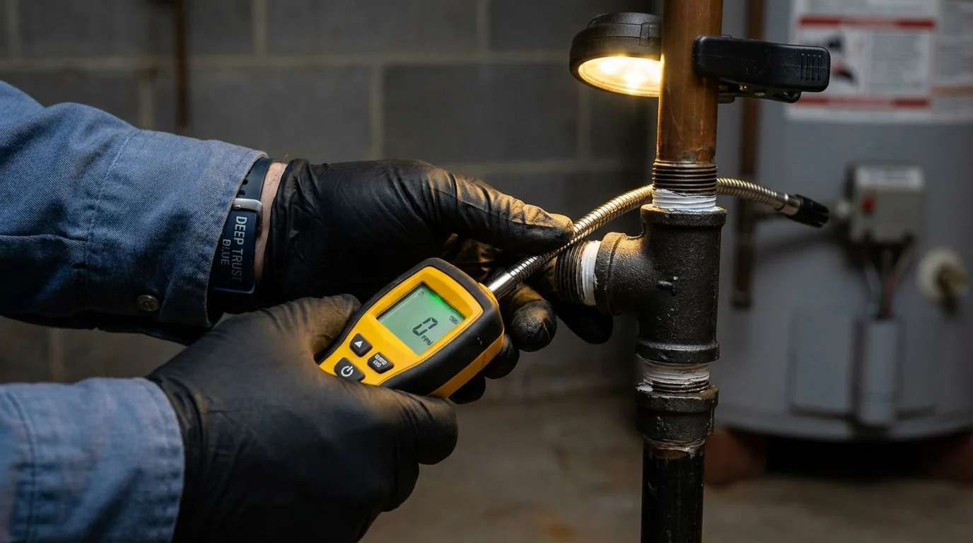 Gas leak detection with electronic sniffer by Johns Plumbing LLC in Walled Lake