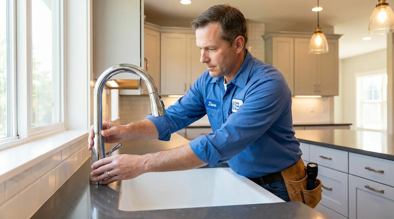 Kitchen faucet installation by Johns Plumbing LLC in Walled Lake