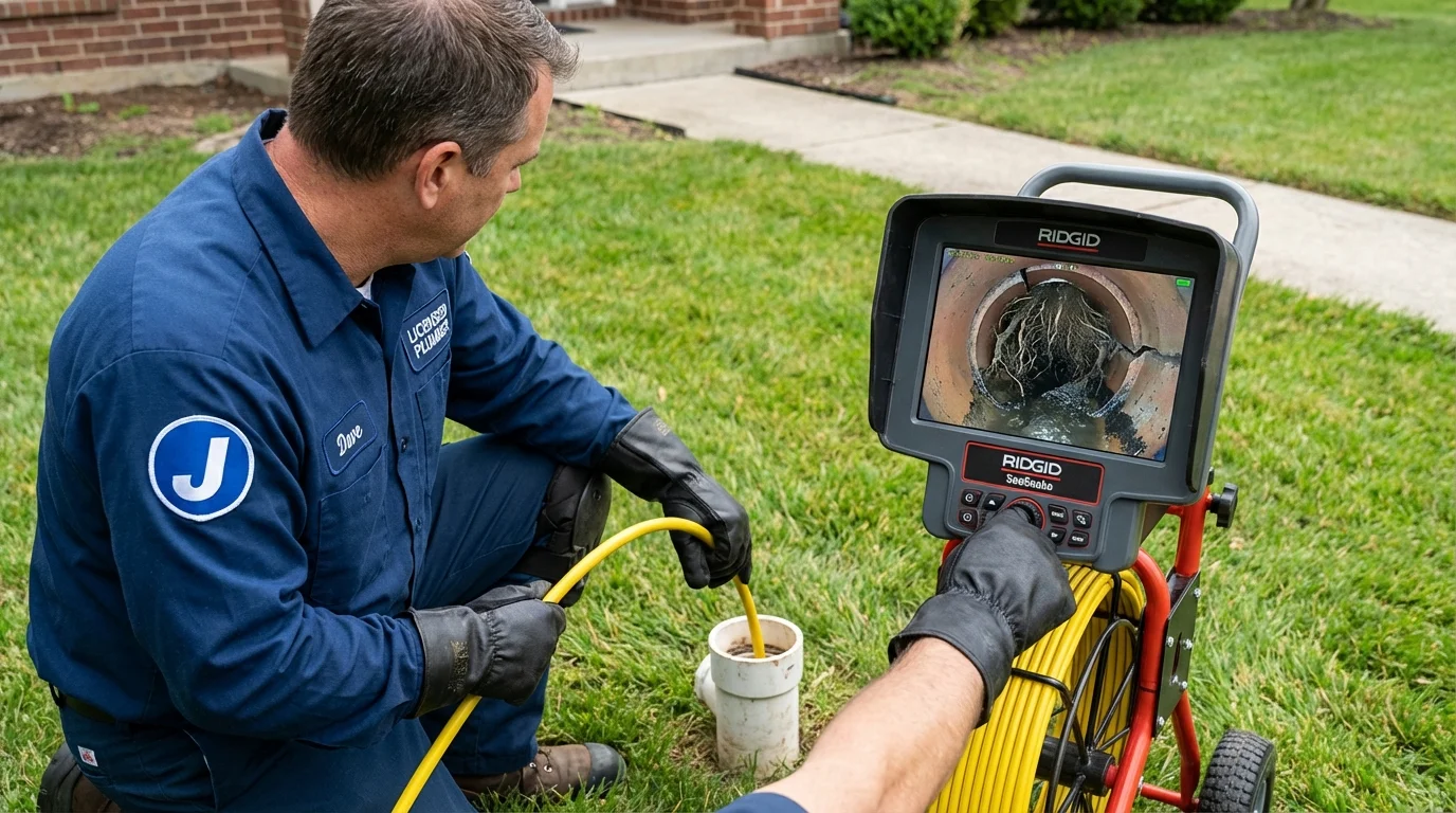 Sewer camera inspection being performed by Johns Plumbing LLC in Walled Lake